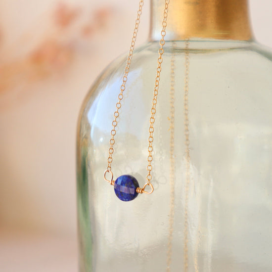 Birth stone necklace Lapis lazuli (December)